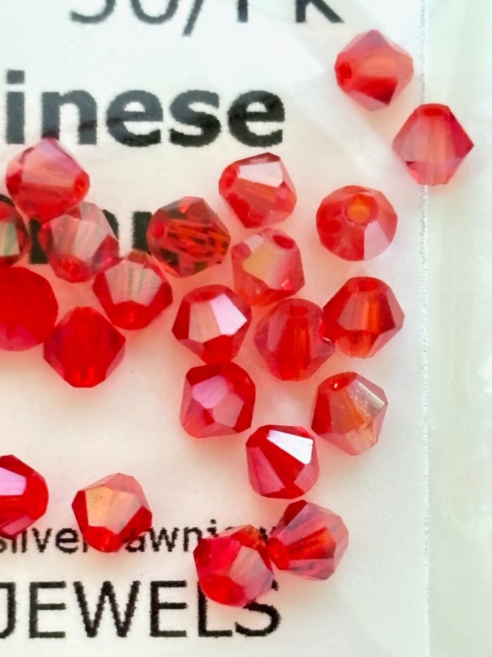As Low As $2 Lt Siam Lustre Quality Chinese Crystal Bicone Beads 3mm (50)